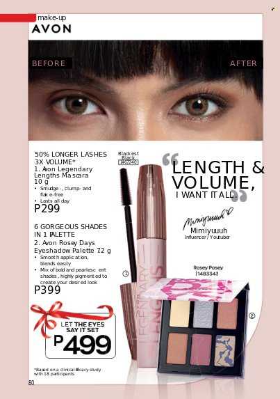 thumbnail - Avon offer  - 1.8.2022 - 31.8.2022 - Sales products - Avon, Palette, eyeshadow, makeup, mascara, shades. Page 80.