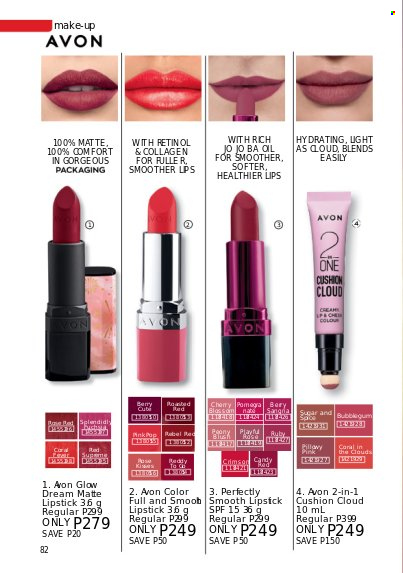 thumbnail - Avon offer  - 1.8.2022 - 31.8.2022 - Sales products - Avon, lipstick, makeup. Page 82.