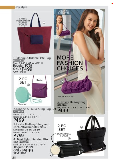 thumbnail - Avon offer  - 1.8.2022 - 31.8.2022 - Sales products - tote, tote bag, sling bag. Page 188.