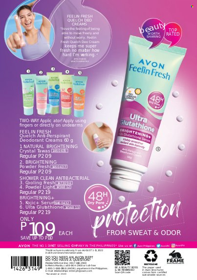thumbnail - Avon offer  - 1.8.2022 - 31.8.2022 - Sales products - Avon, anti-perspirant, deodorant. Page 252.