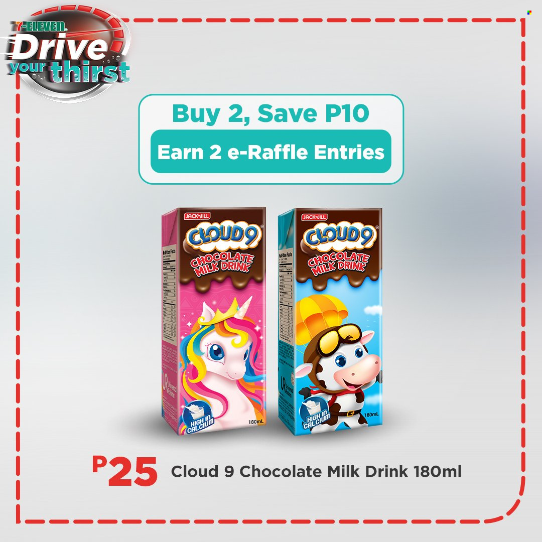 thumbnail - 7 Eleven offer  - 14.7.2022 - 6.9.2022 - Sales products - milk, milk chocolate, chocolate, Cloud 9, chocolate drink. Page 16.