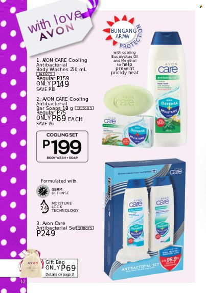 thumbnail - Avon offer  - Sales products - body wash, Avon, soap, eucalyptus oil. Page 12.