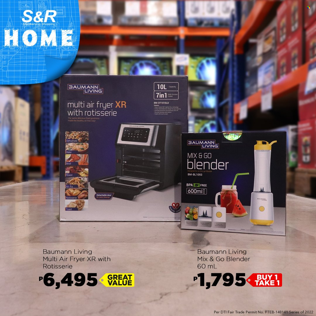 thumbnail - S&R Membership Shopping offer  - 1.8.2022 - 28.8.2022 - Sales products - blender, air fryer. Page 2.