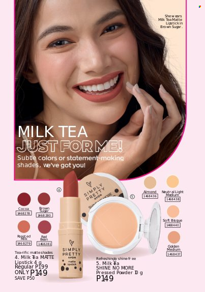 thumbnail - Avon offer  - 1.8.2022 - 31.8.2022 - Sales products - Avon, lipstick, shades, face powder. Page 13.