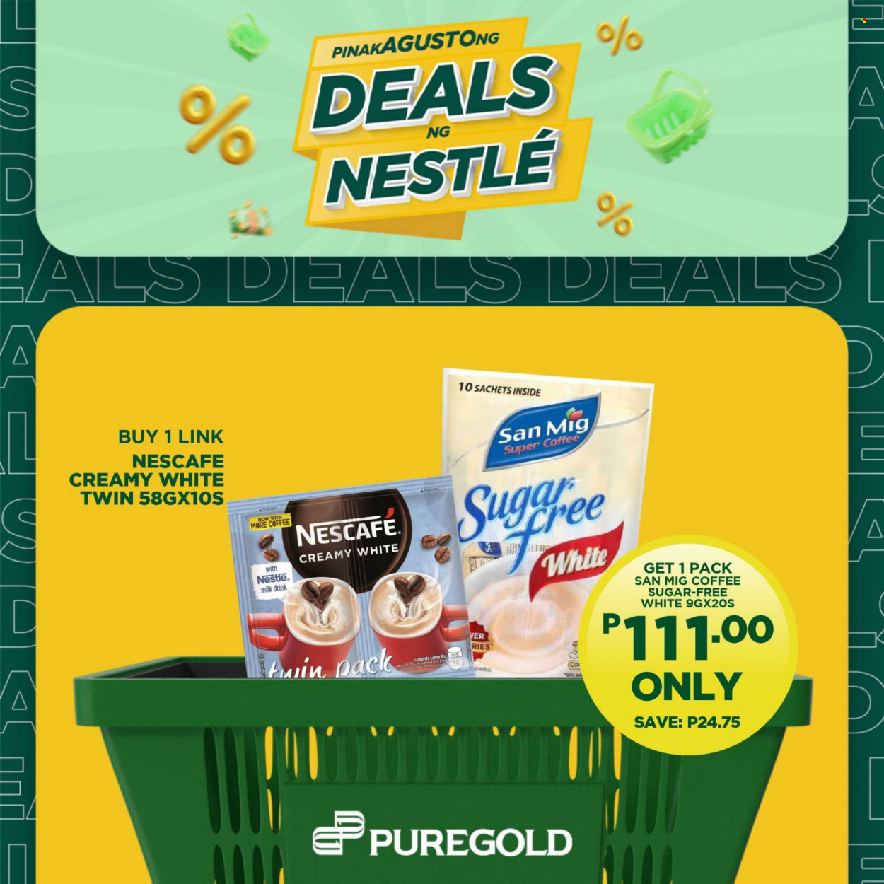 thumbnail - Puregold offer  - Sales products - milk, Ola, Nestlé, sugar, coffee, Nescafé. Page 6.