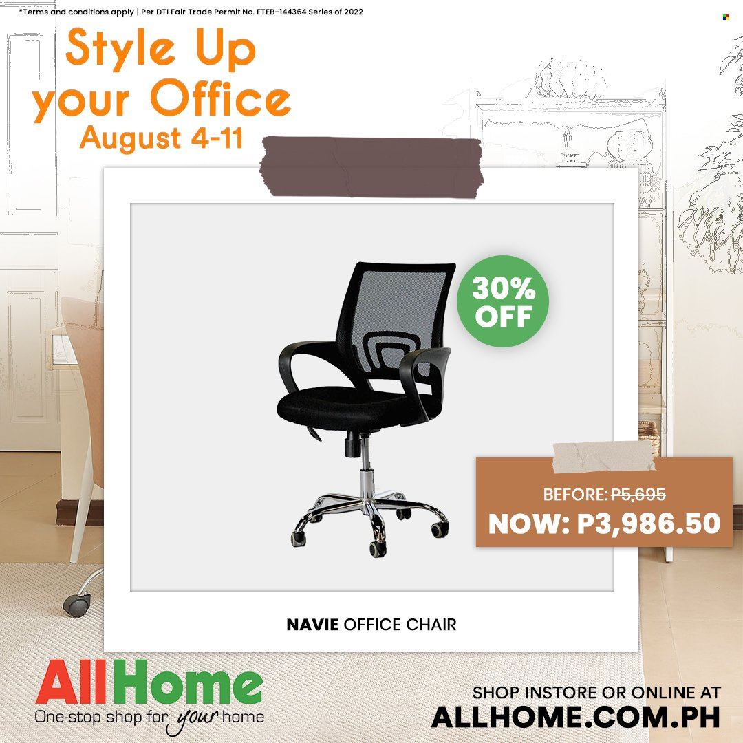 thumbnail - AllHome offer  - 4.8.2022 - 11.8.2022 - Sales products - chair, office chair. Page 10.