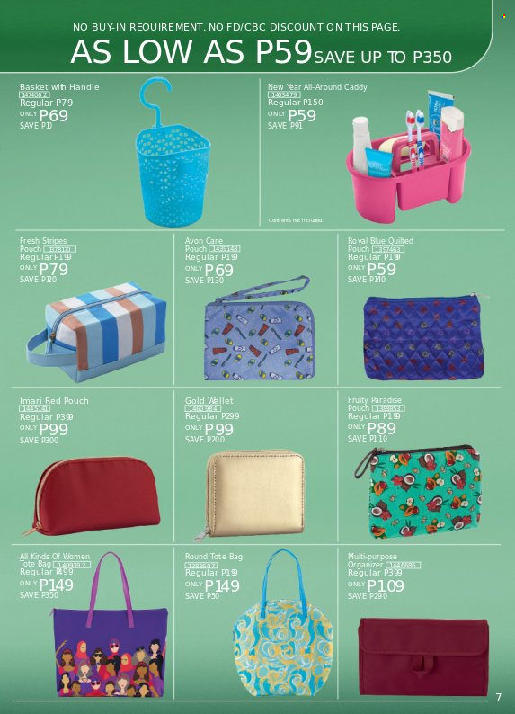 thumbnail - Avon offer  - 20.8.2022 - 31.8.2022 - Sales products - Avon, Imari, bag, tote, tote bag, wallet. Page 7.