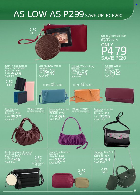 thumbnail - Avon offer  - 20.8.2022 - 31.8.2022 - Sales products - handbag, sling bag, wallet. Page 9.