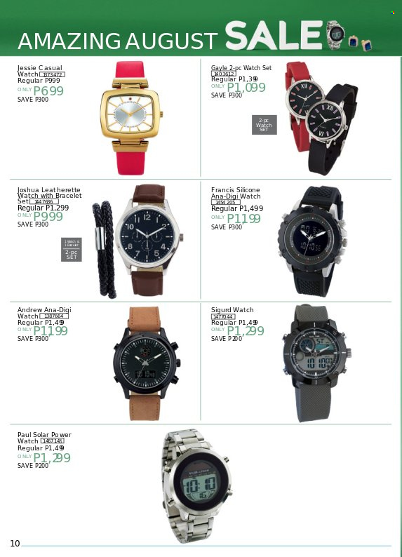 thumbnail - Avon offer  - 20.8.2022 - 31.8.2022 - Sales products - bracelet, watch. Page 10.