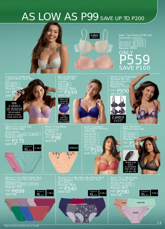 thumbnail - Avon offer  - 20.8.2022 - 31.8.2022 - Sales products - quick dry, bikini, bra. Page 13.