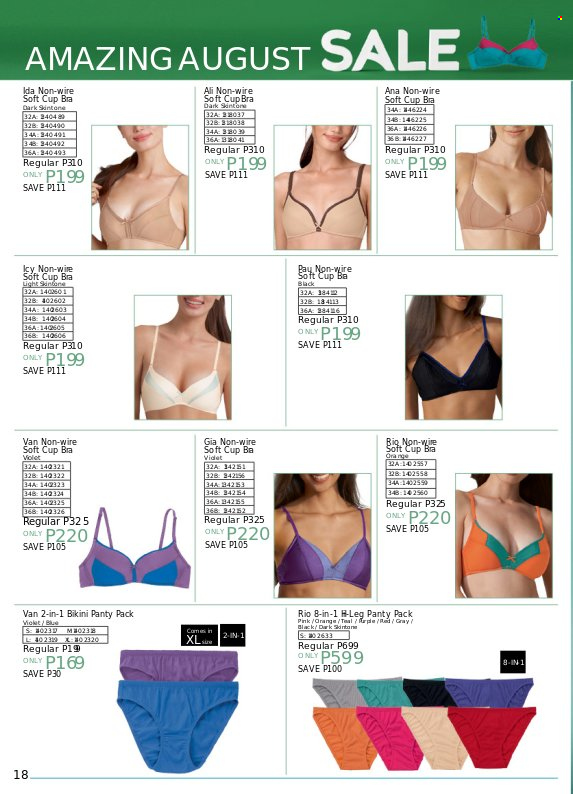 thumbnail - Avon offer  - 20.8.2022 - 31.8.2022 - Sales products - cup, bikini, bra. Page 18.