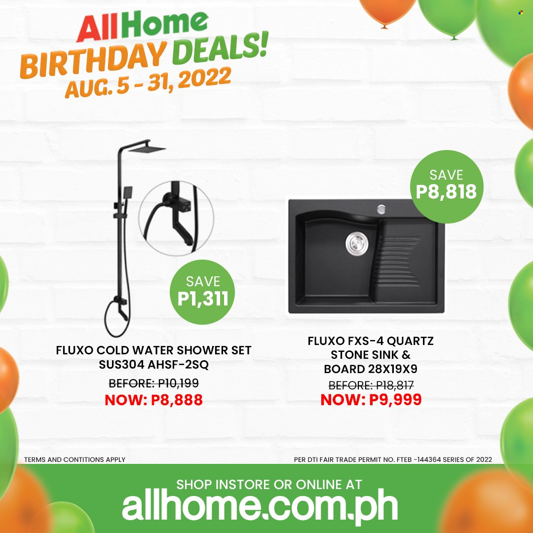 thumbnail - AllHome offer  - 5.8.2022 - 31.8.2022 - Sales products - sink. Page 12.