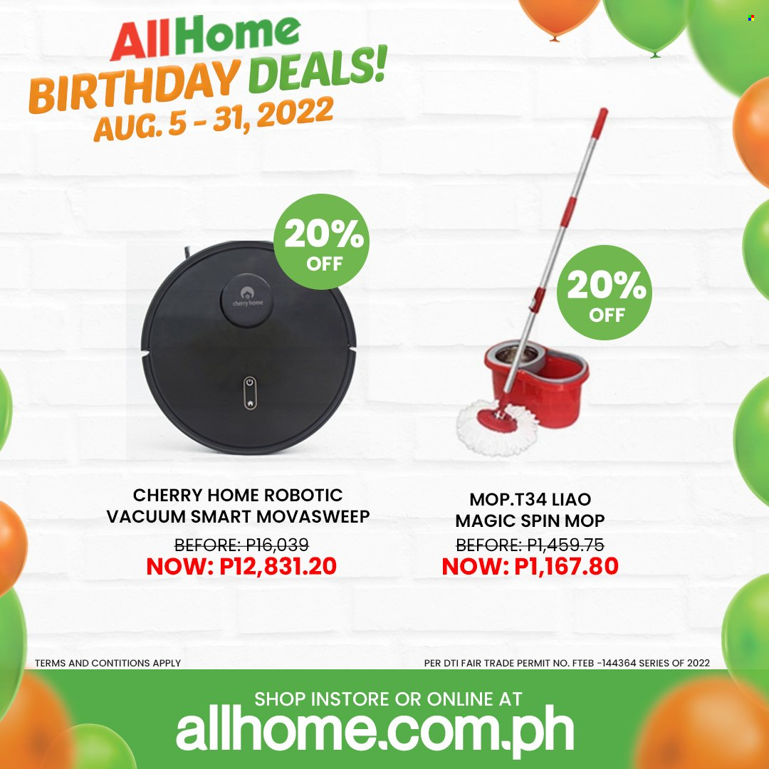 thumbnail - AllHome offer  - 5.8.2022 - 31.8.2022 - Sales products - spin mop, mop. Page 15.