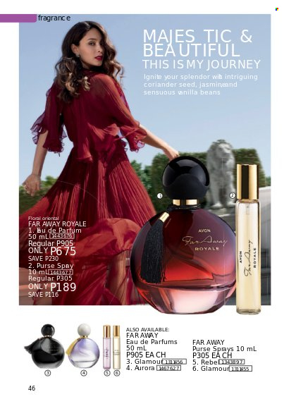 thumbnail - Avon offer  - 1.9.2022 - 30.9.2022 - Sales products - Avon, eau de parfum, far away, fragrance. Page 46.