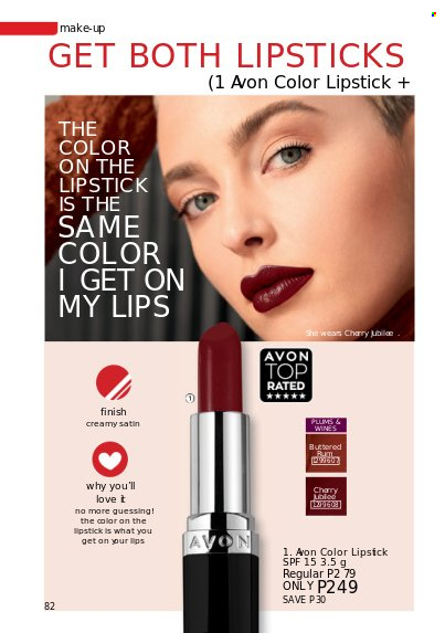 thumbnail - Avon offer  - 1.9.2022 - 30.9.2022 - Sales products - Avon, lipstick, makeup. Page 82.