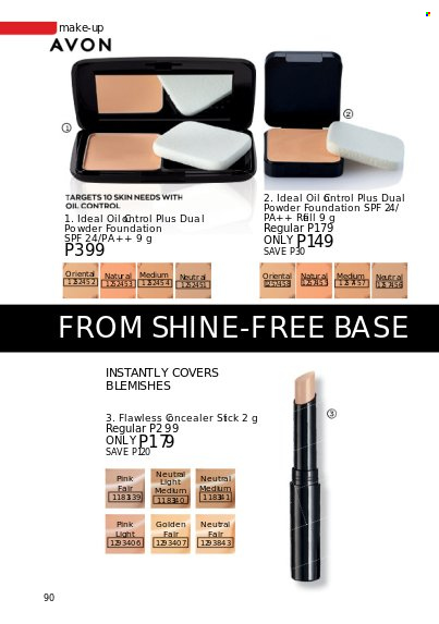 thumbnail - Avon offer  - 1.9.2022 - 30.9.2022 - Sales products - Avon, makeup, face powder, powder foundation. Page 90.