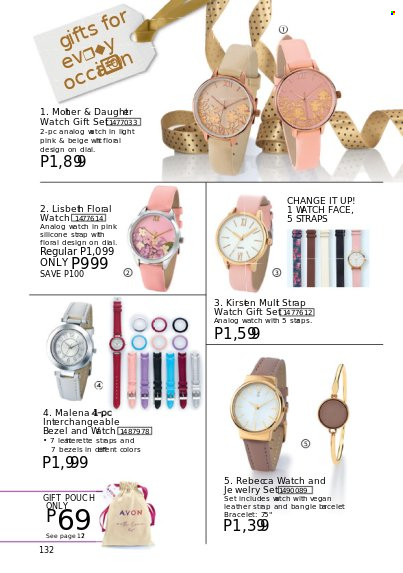 thumbnail - Avon offer  - 1.9.2022 - 30.9.2022 - Sales products - Avon, Dial, bracelet, watch, jewelry. Page 132.
