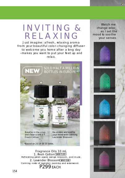 thumbnail - Avon offer  - 1.9.2022 - 30.9.2022 - Sales products - Avon, fragrance, diffuser, watch. Page 154.