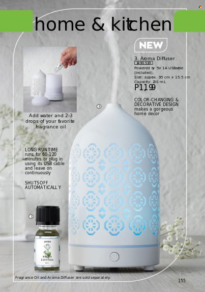 thumbnail - Avon offer  - 1.9.2022 - 30.9.2022 - Sales products - Avon, fragrance, diffuser. Page 155.