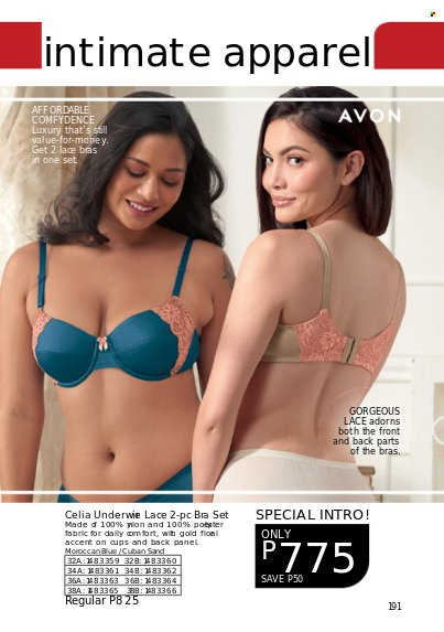 thumbnail - Avon offer  - 1.9.2022 - 30.9.2022 - Sales products - Avon, cup, bra. Page 191.