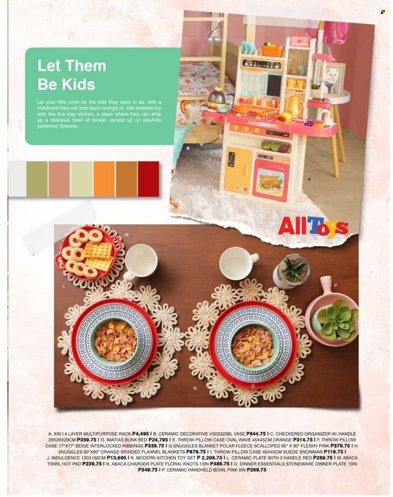 thumbnail - AllHome offer  - 3.9.2022 - 31.12.2022 - Sales products - flatware, plate, dinner plate, bowl, stoneware, blanket, pillow, bed, bunk bed, vase, toys. Page 37.