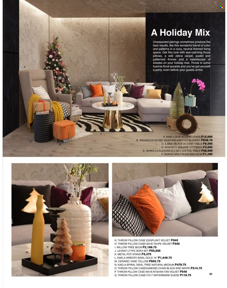thumbnail - AllHome offer  - 3.9.2022 - 31.12.2022 - Sales products - pot, blanket, pillow, table, chair, accent chair, sofa, coffee table, ottoman, wreath, vase, rug, carpet, area rug. Page 39.