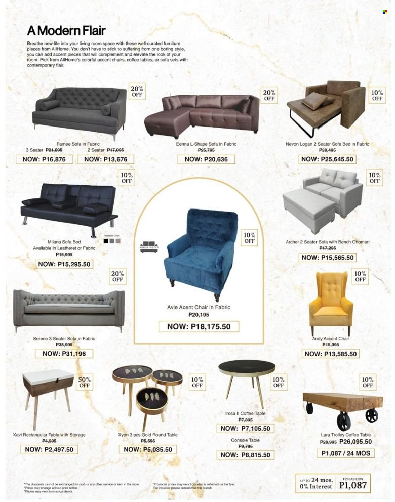 thumbnail - AllHome offer  - 3.9.2022 - 31.12.2022 - Sales products - trolley, table, chair, bench, accent chair, sofa, sofa bed, coffee table, ottoman, bed. Page 80.