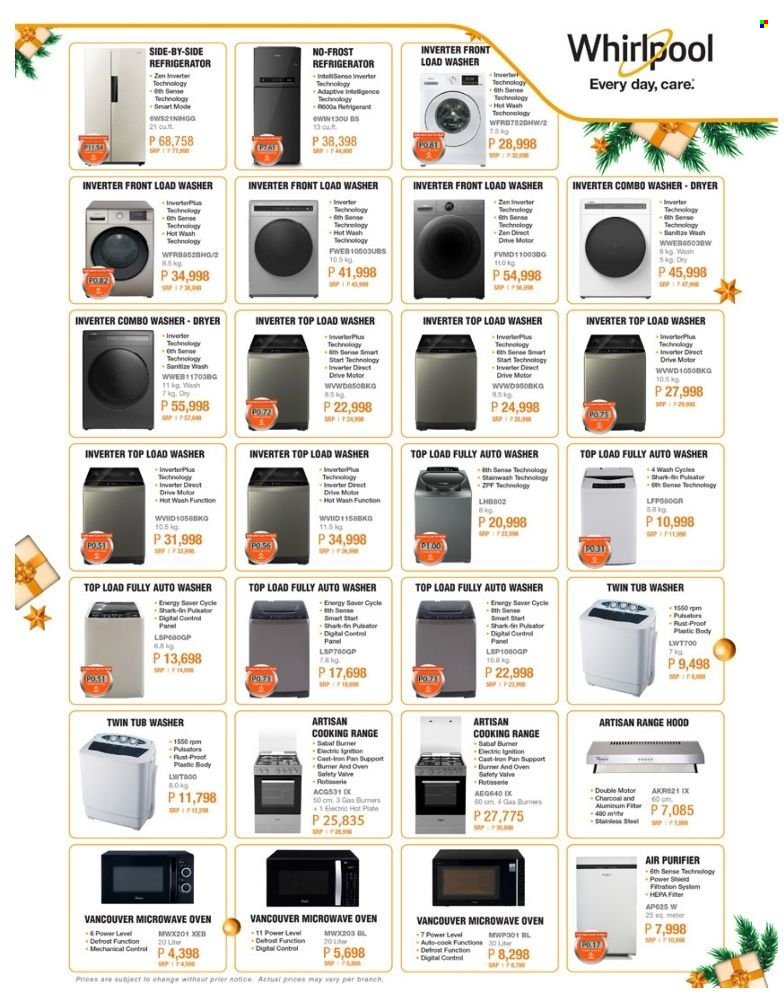 thumbnail - AllHome offer  - 3.9.2022 - 31.12.2022 - Sales products - plate, pan, Whirlpool, refrigerator, oven, microwave, washing machine, air purifier, charcoal. Page 106.