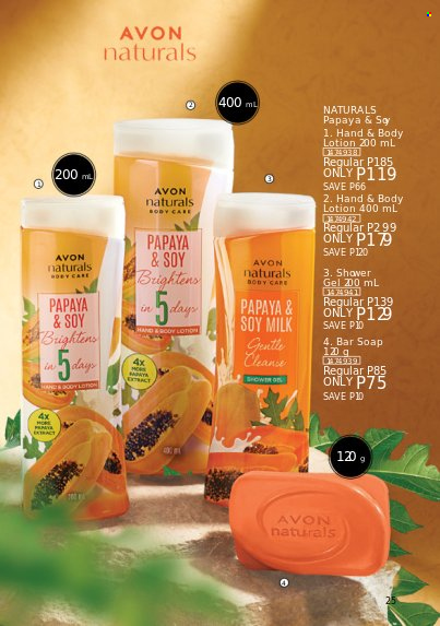 thumbnail - Avon offer  - 1.10.2022 - 31.10.2022 - Sales products - shower gel, Avon, soap bar, soap, body lotion. Page 25.