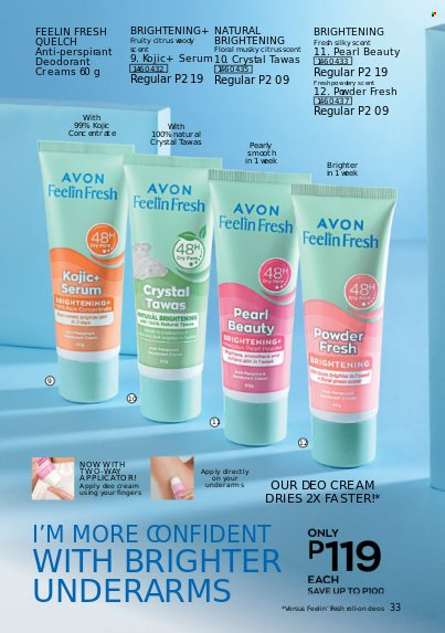 thumbnail - Avon offer  - 1.10.2022 - 31.10.2022 - Sales products - Avon, serum, anti-perspirant, deodorant. Page 33.