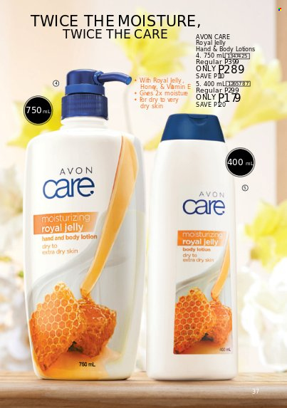 thumbnail - Avon offer  - 1.10.2022 - 31.10.2022 - Sales products - Avon, royal jelly, body lotion. Page 37.