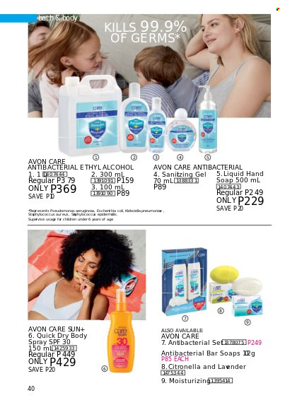 thumbnail - Avon offer  - 1.10.2022 - 31.10.2022 - Sales products - Avon, soap, body spray, quick dry. Page 40.