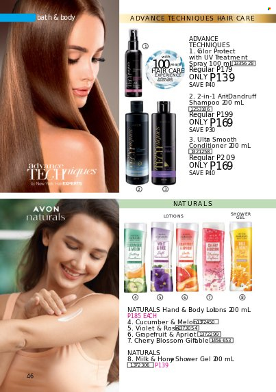 thumbnail - Avon offer  - 1.10.2022 - 31.10.2022 - Sales products - shampoo, shower gel, Avon, conditioner. Page 46.
