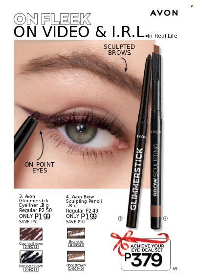 thumbnail - Avon offer  - 1.10.2022 - 31.10.2022 - Sales products - Avon, glimmerstick, eyeliner. Page 69.