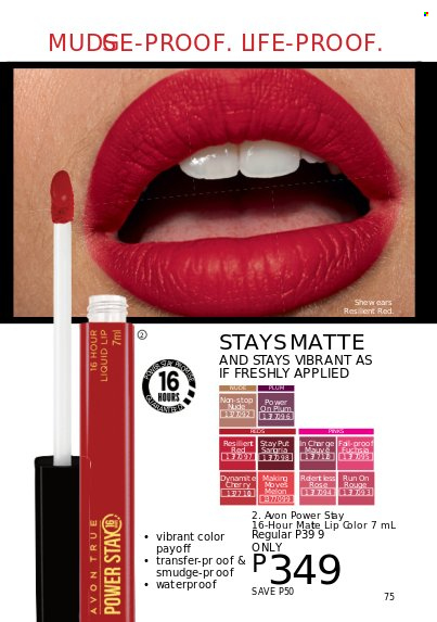 thumbnail - Avon offer  - 1.10.2022 - 31.10.2022 - Sales products - Avon, lip color. Page 75.