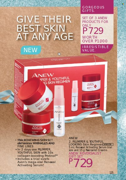 thumbnail - Avon offer  - 1.10.2022 - 31.10.2022 - Sales products - Avon, Anew, serum, gift set. Page 125.