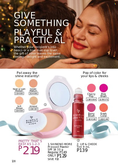 thumbnail - Avon offer  - 1.10.2022 - 31.10.2022 - Sales products - Avon, makeup, cheek tint, face powder. Page 128.