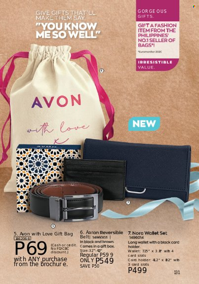 thumbnail - Avon offer  - 1.10.2022 - 31.10.2022 - Sales products - Avon, belt, wallet. Page 131.