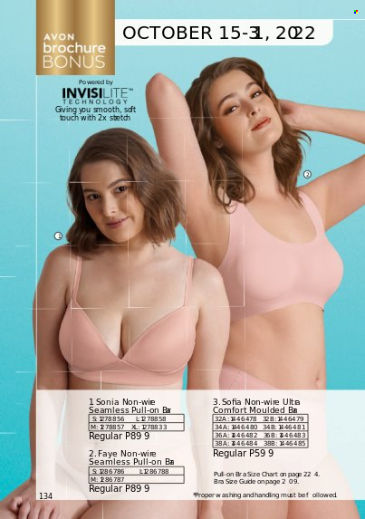thumbnail - Avon offer  - 1.10.2022 - 31.10.2022 - Sales products - Avon, bra. Page 134.