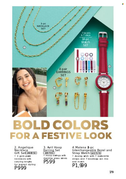 thumbnail - Avon offer  - 1.10.2022 - 31.10.2022 - Sales products - gift set, earrings, necklace, watch. Page 179.