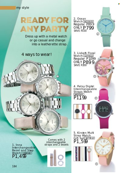 thumbnail - Avon offer  - 1.10.2022 - 31.10.2022 - Sales products - gift set, watch. Page 184.