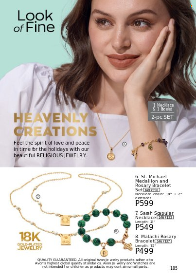 thumbnail - Avon offer  - 1.10.2022 - 31.10.2022 - Sales products - Avon, bracelet, necklace, watch, jewelry. Page 185.