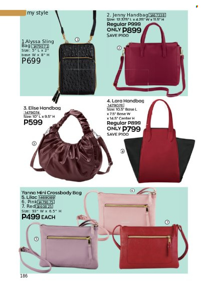 thumbnail - Avon offer  - 1.10.2022 - 31.10.2022 - Sales products - handbag, cross body bag, sling bag. Page 186.