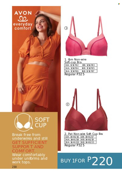 thumbnail - Avon offer  - 1.10.2022 - 31.10.2022 - Sales products - Avon, cup, bra. Page 230.