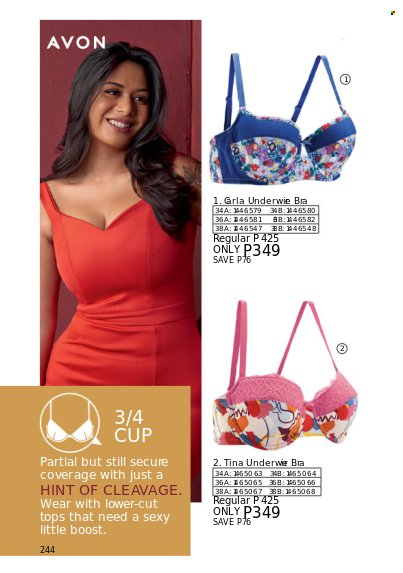 thumbnail - Avon offer  - 1.10.2022 - 31.10.2022 - Sales products - Avon, cup, tops, bra. Page 244.