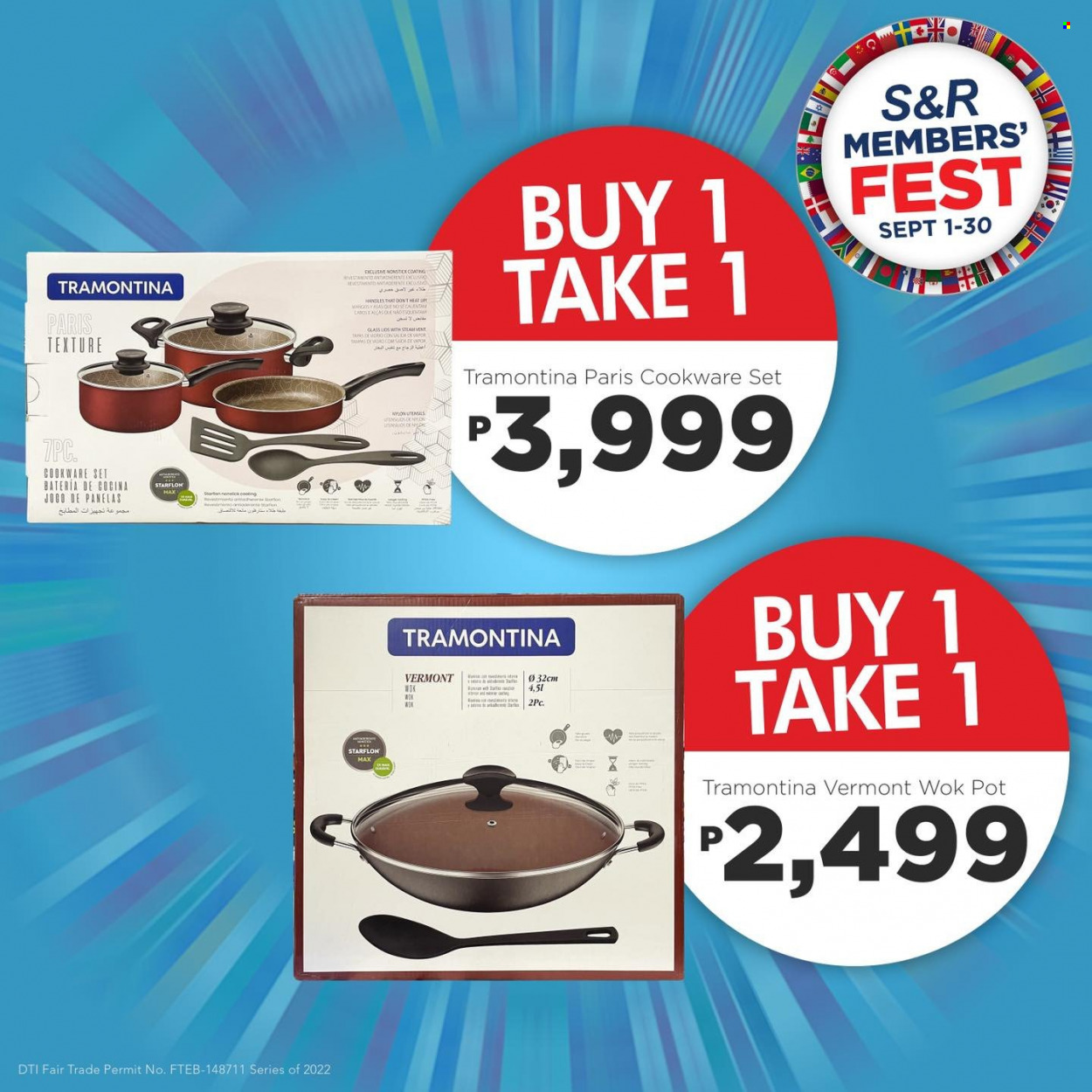 thumbnail - S&R Membership Shopping offer  - 1.9.2022 - 30.9.2022 - Sales products - cookware set, utensils, pot, wok. Page 36.