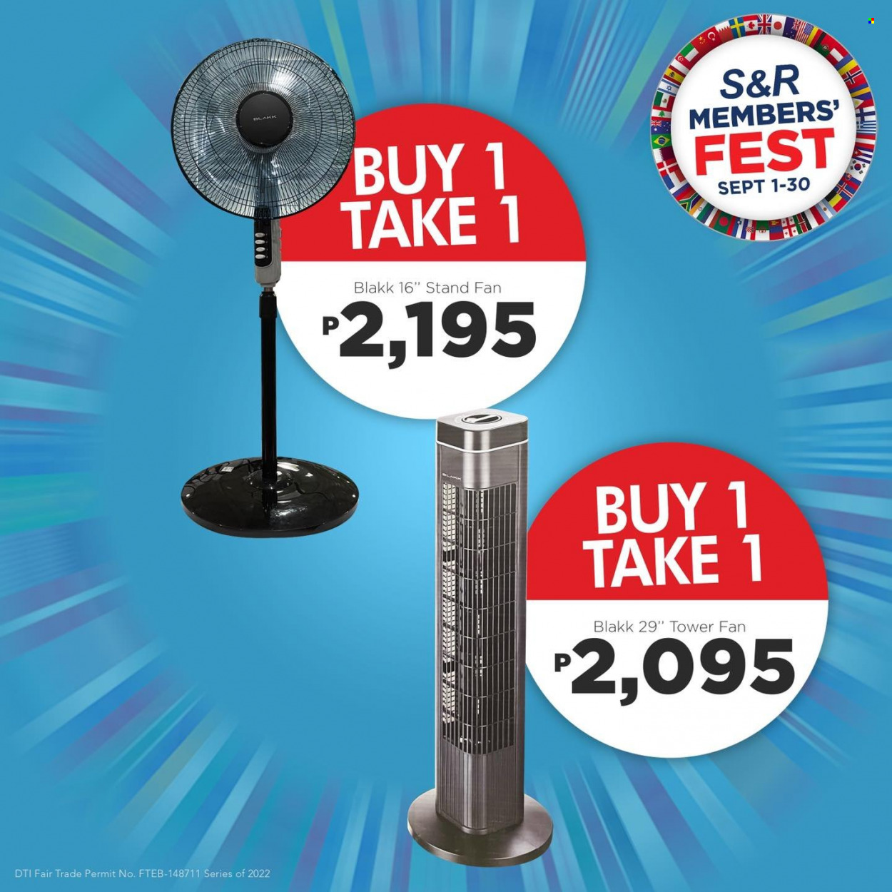 thumbnail - S&R Membership Shopping offer  - 1.9.2022 - 30.9.2022 - Sales products - stand fan. Page 43.