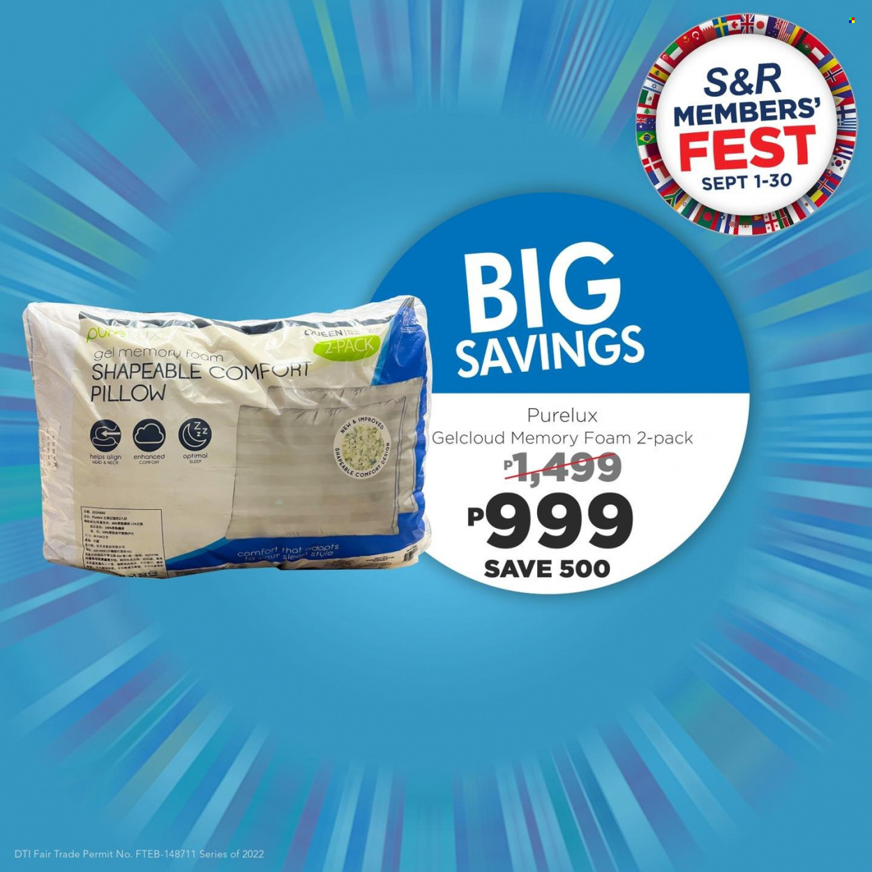 thumbnail - S&R Membership Shopping offer  - 1.9.2022 - 30.9.2022 - Sales products - pillow. Page 47.