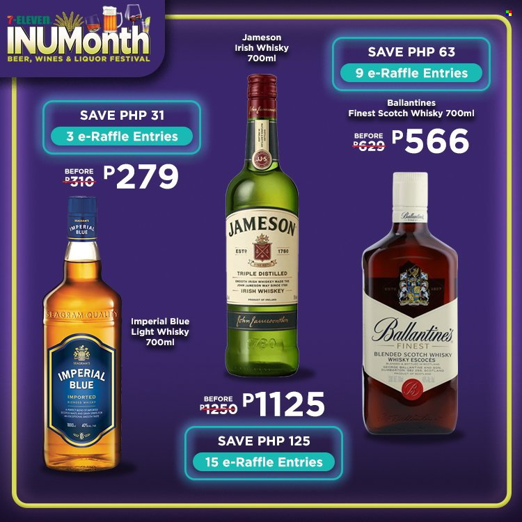 thumbnail - 7 Eleven offer  - 21.9.2022 - 1.11.2022 - Sales products - whiskey, irish whiskey, Jameson, liquor, scotch whisky, whisky, beer. Page 15.