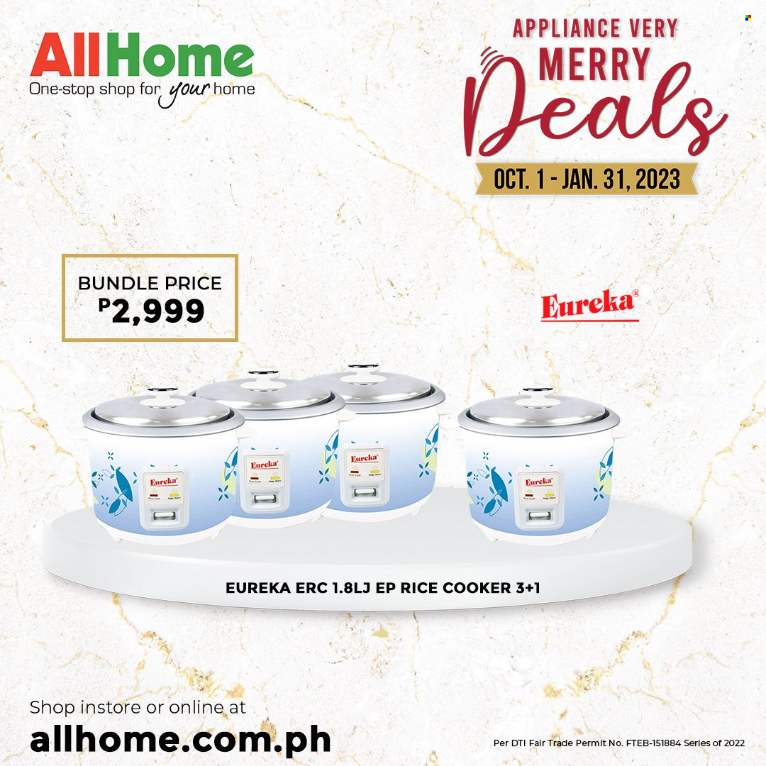 thumbnail - AllHome offer  - 1.10.2022 - 31.1.2023 - Sales products - rice cooker. Page 20.
